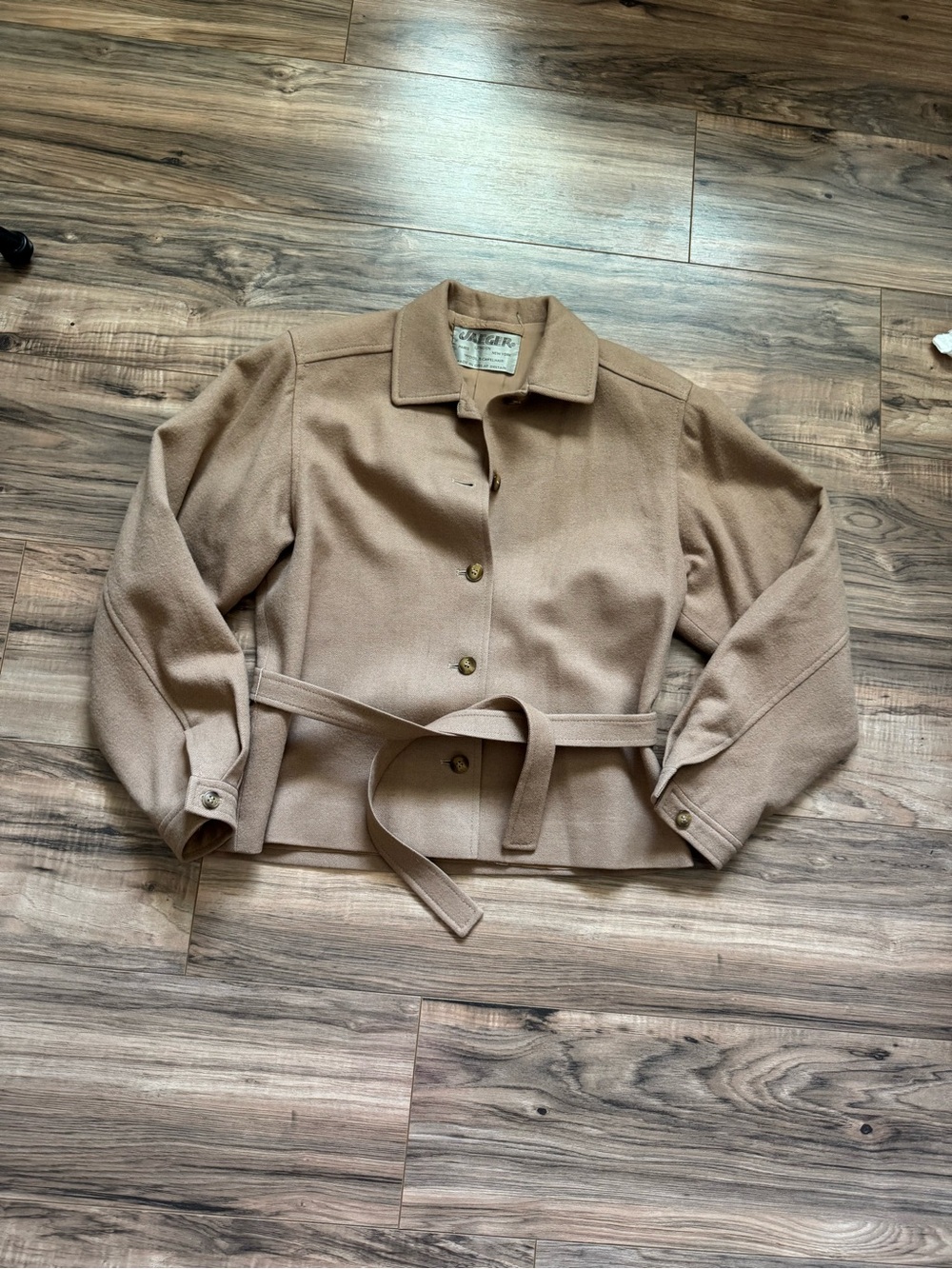 Vintage Jaeger London Camel Hair Wool Jacket Quiet Luxury Old Money UK 10